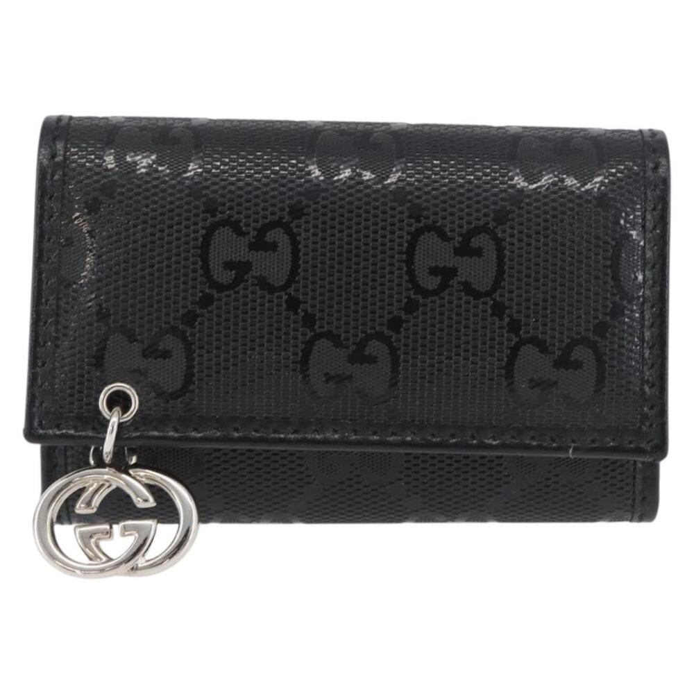 Gucci GG Imprime Coated Canvas Key Case Black